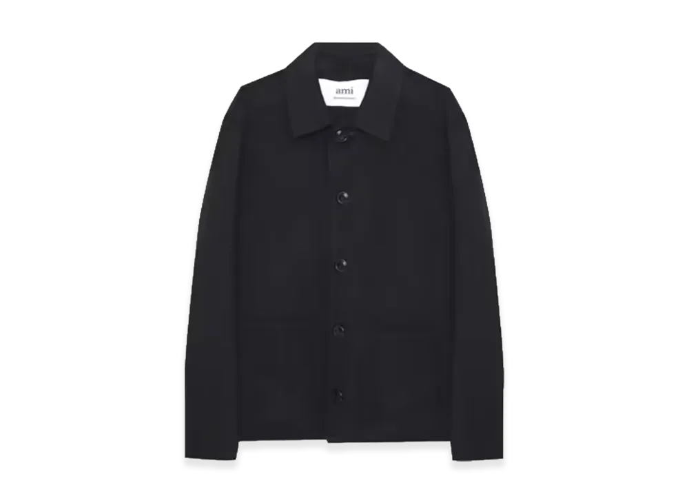 AMI PARIS Double Face Wool Cashmere Jacket "Black"