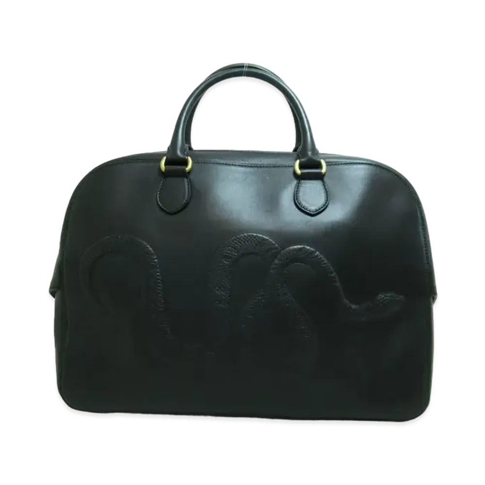 GUCCI Boston Bag Snake Leather "Black"