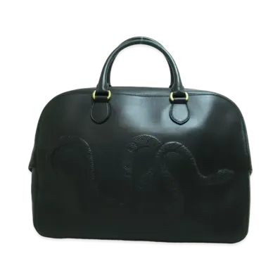 GUCCI Boston Bag Snake Leather "Black"