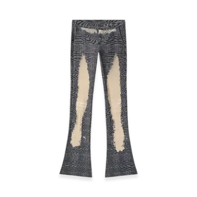 Diesel P-Mineral-P2 Checked Pants With Devore Sweat Stains "Gray"