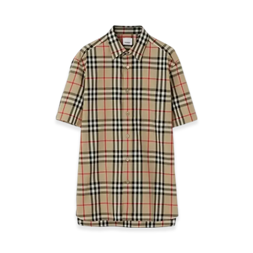 Burberry Check Cotton Shirt "Sand"