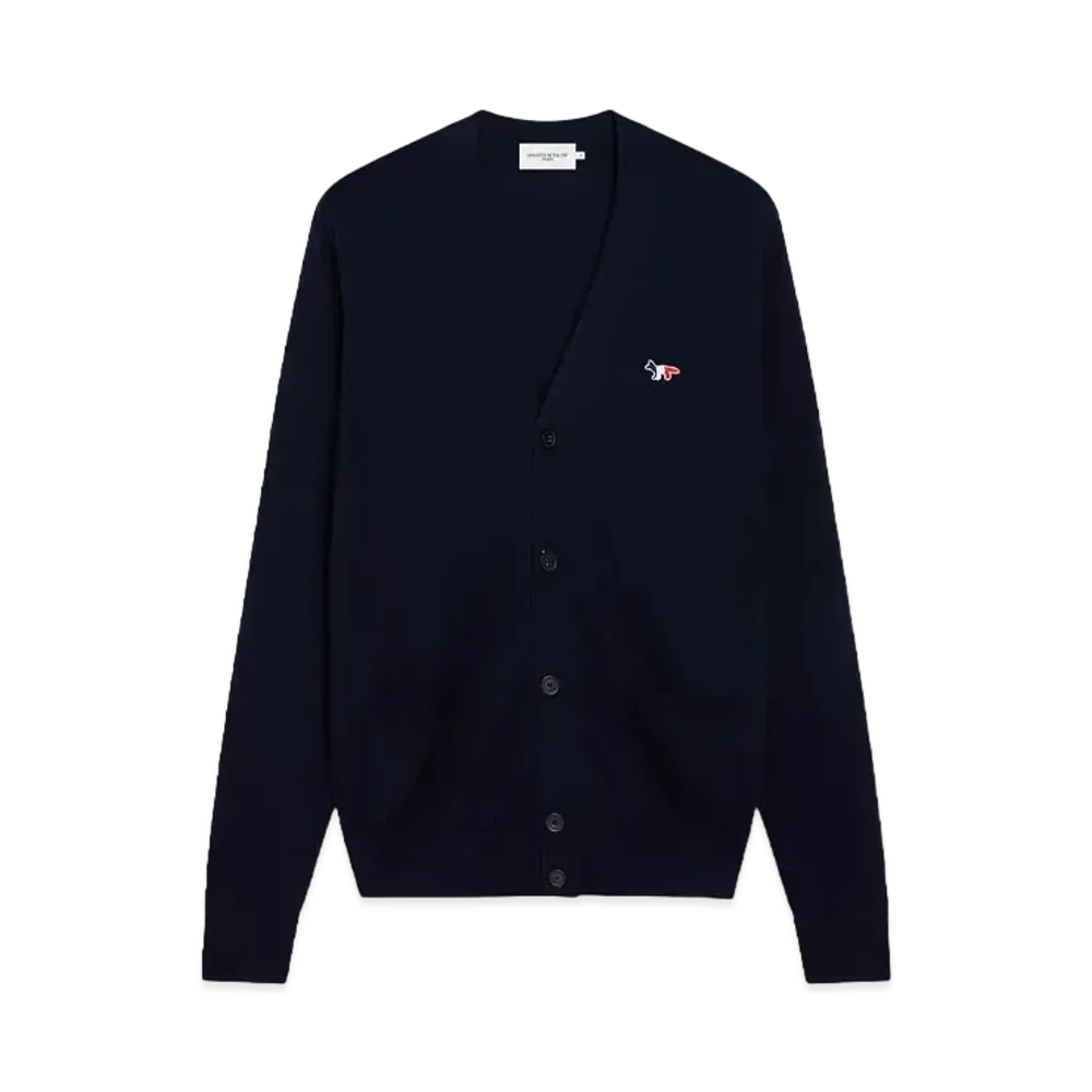 Maison Kitsune Tricolor Fox Patch Classic Cardigan "Navy"