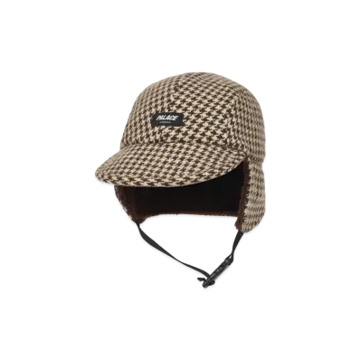 PALACE Reverso Earflap 4-Panel Houndstooth "Brown"