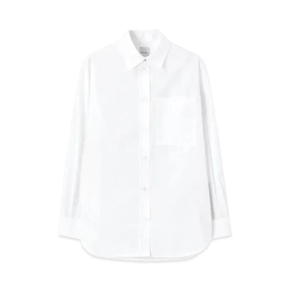 Paul Smith Women's Signature Stripe Point Long Sleeve Shirt "White"