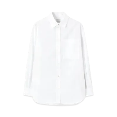 Paul Smith Women's Signature Stripe Point Long Sleeve Shirt "White"