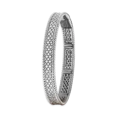 Van Cleef & Arpels Perlee diamonds bracelet 3 rows medium model "18K White gold/Diamond"