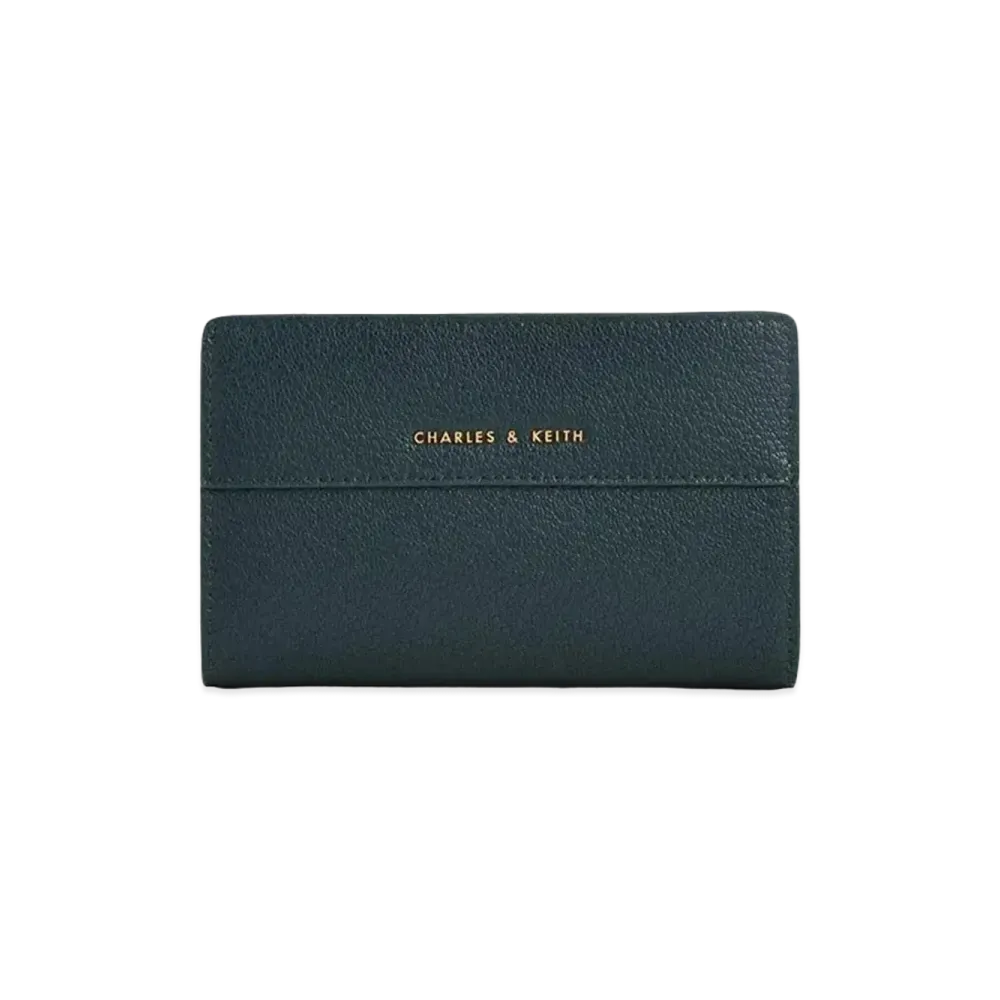 CHARLES & KEITH Snap Button Small Wallet "Teal"