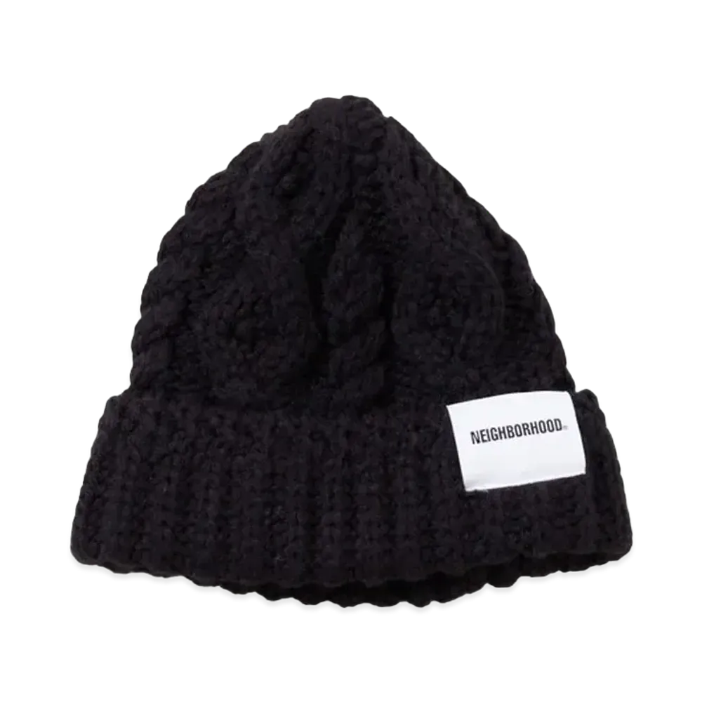 NEIGHBORHOOD Cable Knit Beanie "Black"