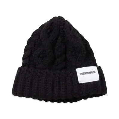 NEIGHBORHOOD Cable Knit Beanie "Black"