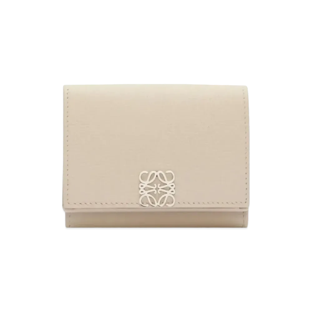 LOEWE Anagram Trifold Wallet Pebble Grain Calf "Light Ghost"