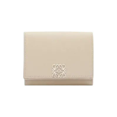 LOEWE Anagram Trifold Wallet Pebble Grain Calf "Light Ghost"