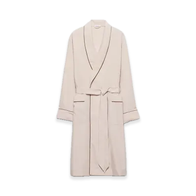 PRADA Cotton Blend Robe Coat "Ivory"