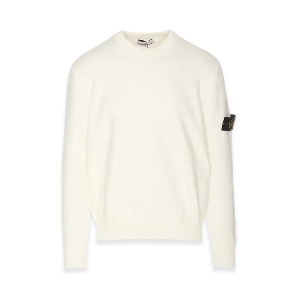 Stone Island 506A2 Winter Cotton Loose Fit Crewneck Sweater - 24FW "Natural White"