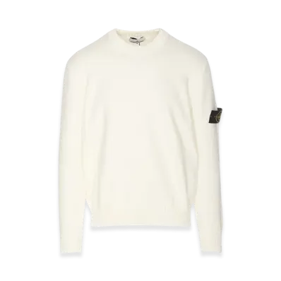 Stone Island 506A2 Winter Cotton Loose Fit Crewneck Sweater - 24FW "Natural White"