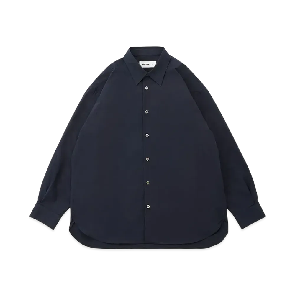 everyone Typewriter Regular Collar Shirt "Navy"