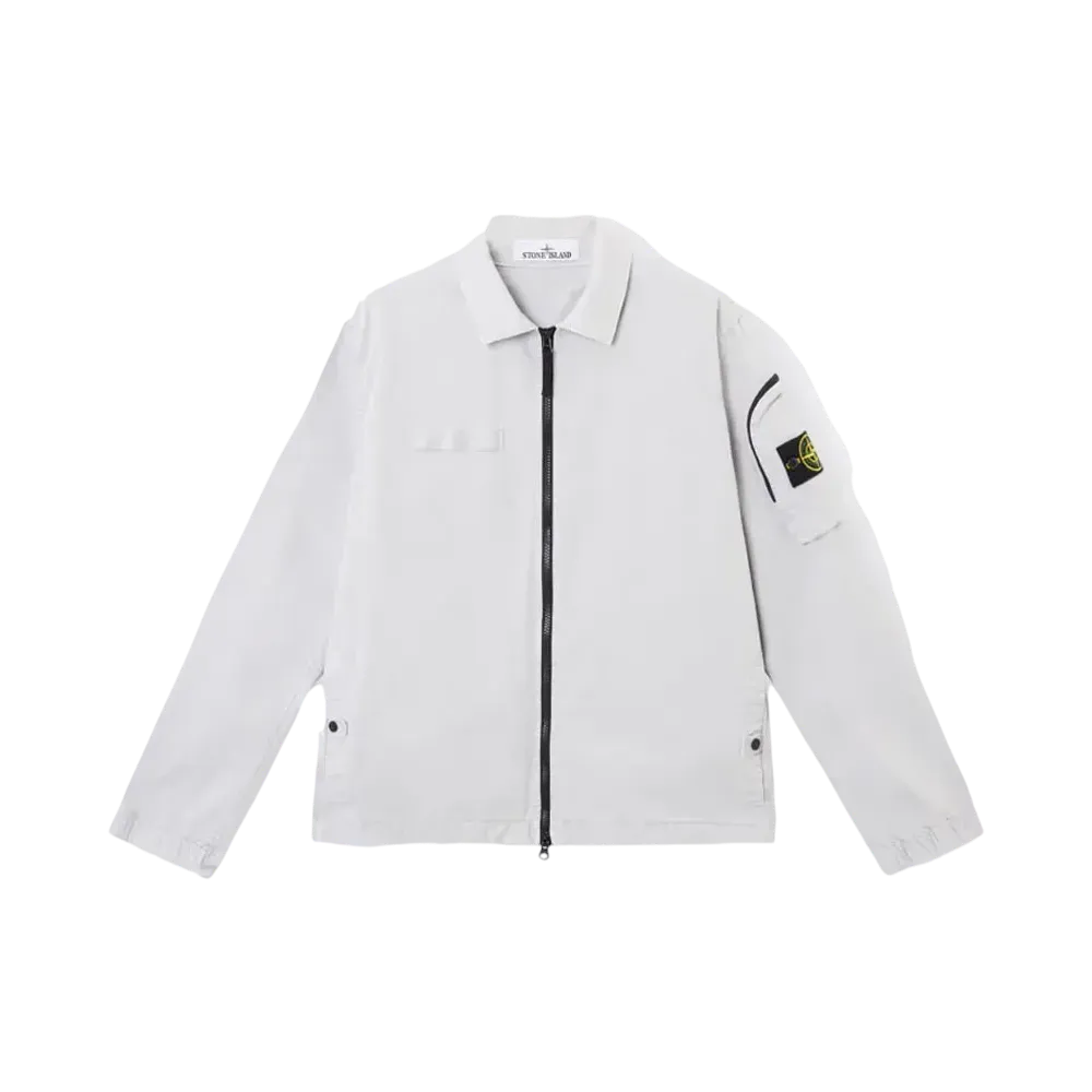 Stone Island 1200003 Organic Stretch Broken Twill Cotton Old Effect "Pearl Gray"