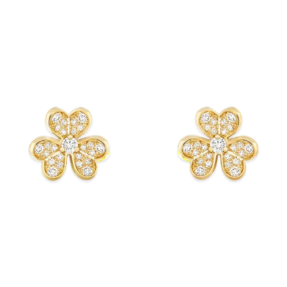 Van Cleef & Arpels Frivole earrings mini model "18K Yellow gold/Diamond"
