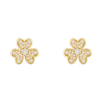 Van Cleef & Arpels Frivole earrings mini model "18K Yellow gold/Diamond"
