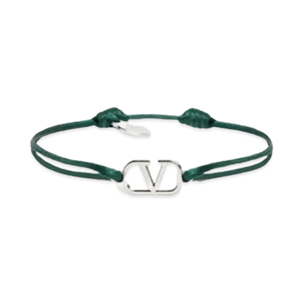 Valentino Vlogo Signature Cotton Bracelet "English Green"