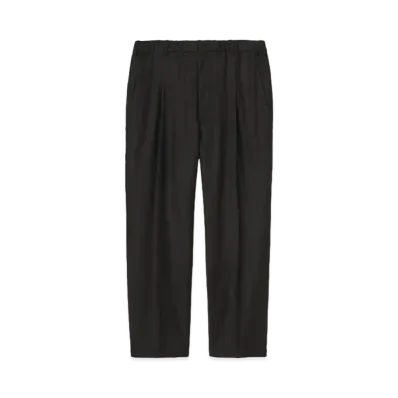 Goldwin One Tuck Wool Relax Pants (Loro Piana) (Unisex) "Black"