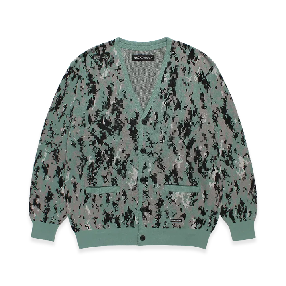 WACKO MARIA Digital Camo Jacquard Knit Cardigan "Green"