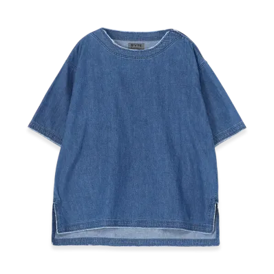 S'YTE 8oz Denim Open-Shoulder Shirt "Light Blue"