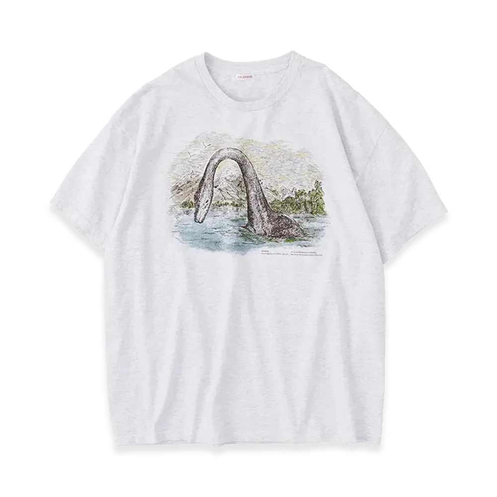 NICENESS G.Bernard Uma Print Tee Shirt "Nessie(Heather Gray)"
