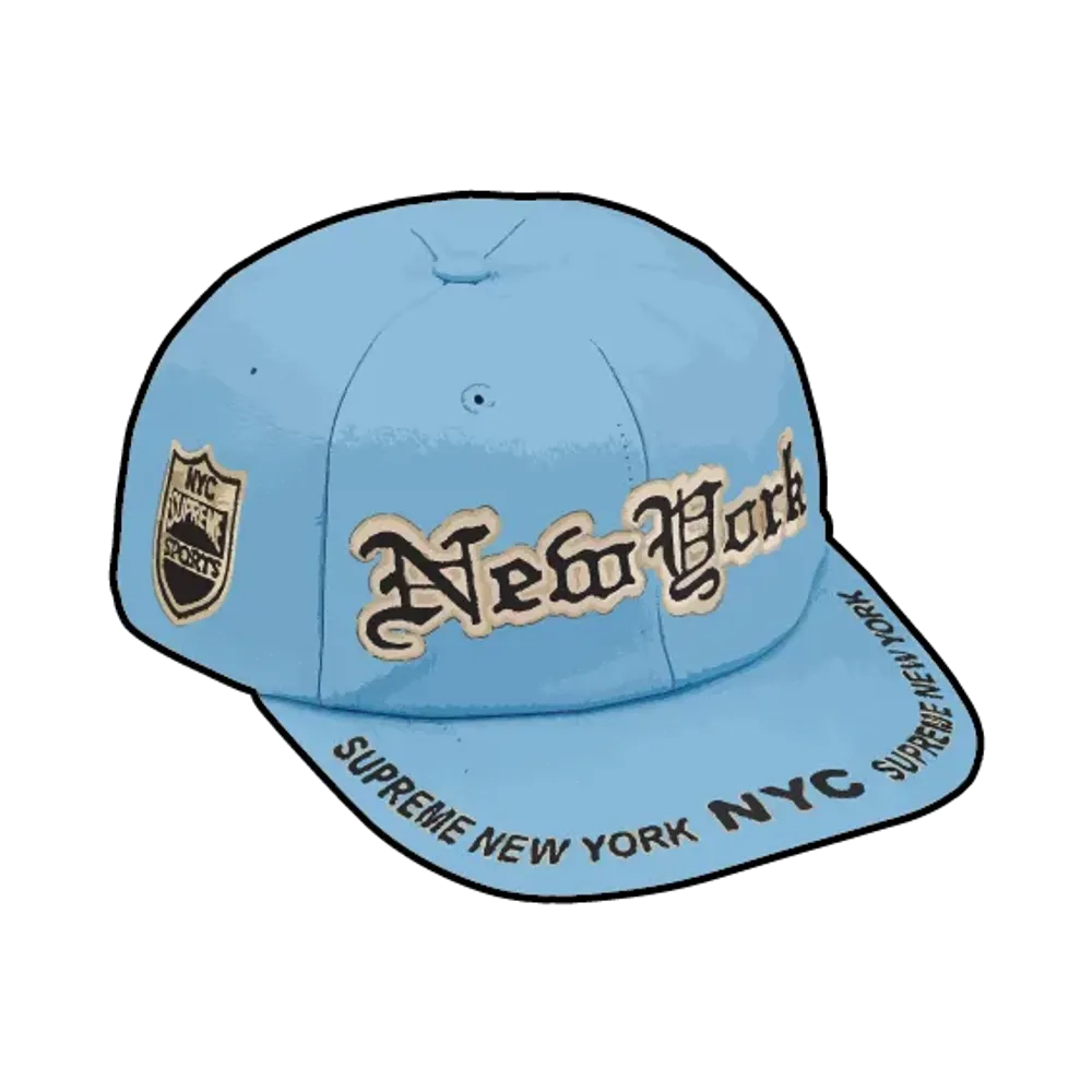 Supreme New York Leather 6-Panel "Light Blue"