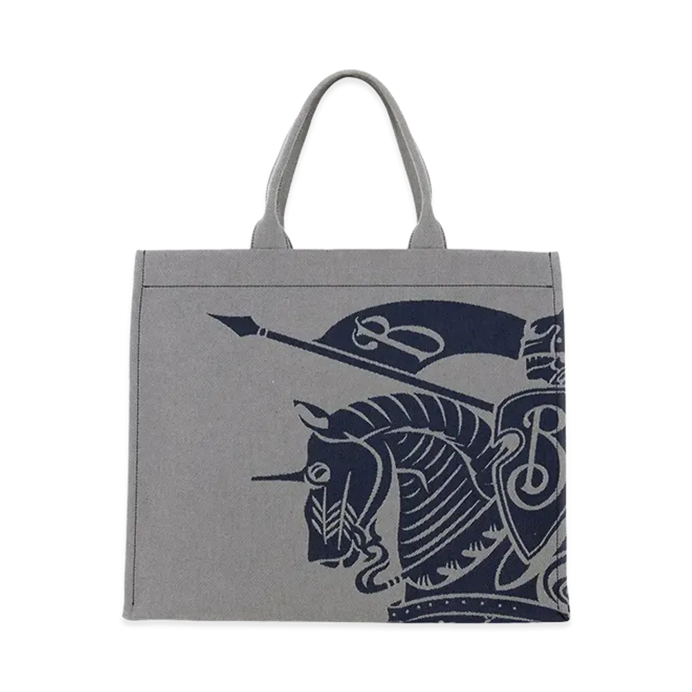 Burberry Embroidered Canvas Shopping Bag "Azure"
