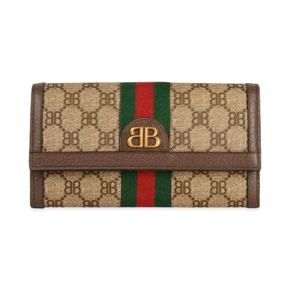 GUCCI x BALENCIAGA The Hacker Continental Wallet Coating Canvas "Beige"