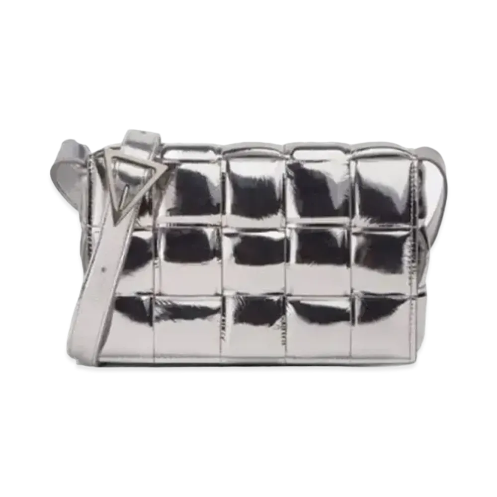 Bottega Veneta Padded Cassette Crossbody Bag "Silver"