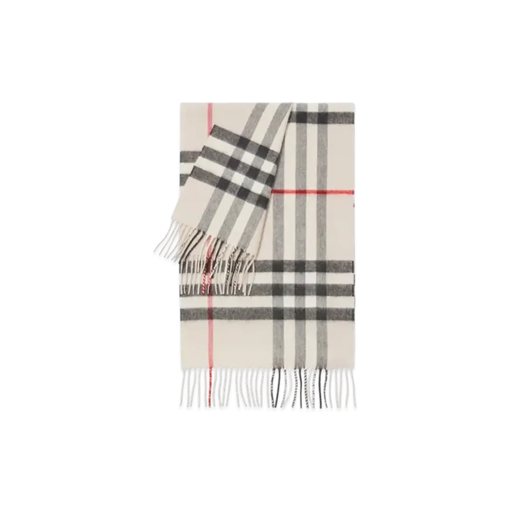 Burberry Check Cashmere Scarf "Stone"