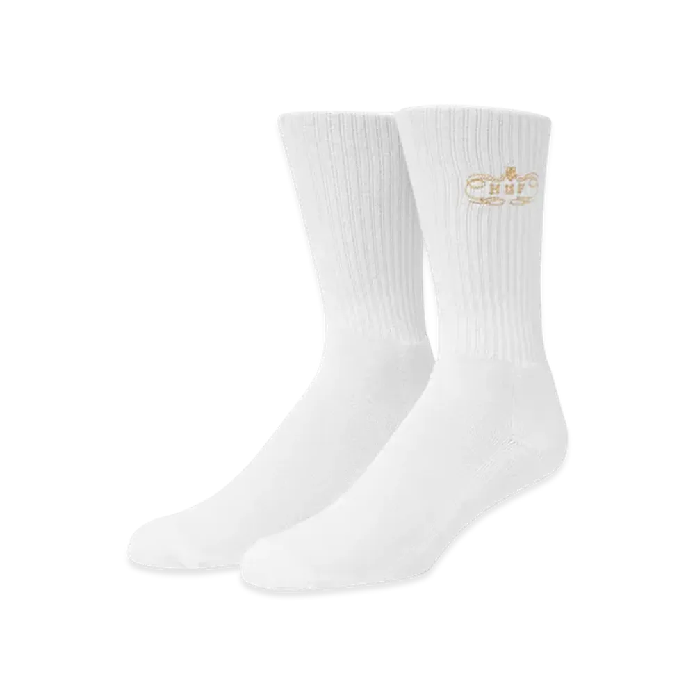 HUF WINTER 25 Worldwide Clothiers Socks "White"
