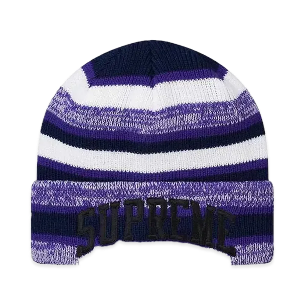 Supreme Heather Stripe Beanie "Purple"