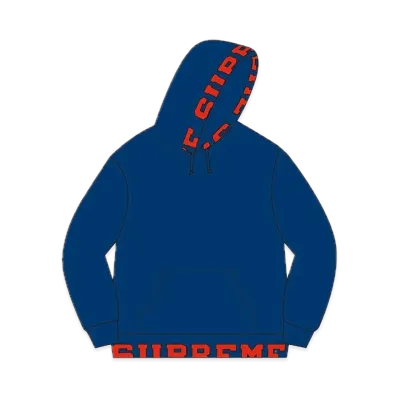 Supreme Cropped Logos Hooded Sweatshirt "Dark Blue"