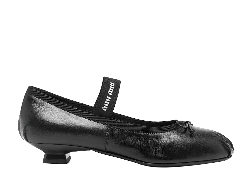 MIU MIU Women's Leather Ballerinas "Black"