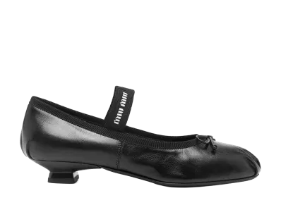 MIU MIU Women's Leather Ballerinas "Black"