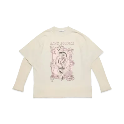 Acne Studios Layered Print T-Shirt "Faded Gray"