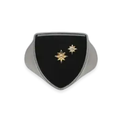 Maison Margiela Enamel Signet Ring "Black/Palladium"