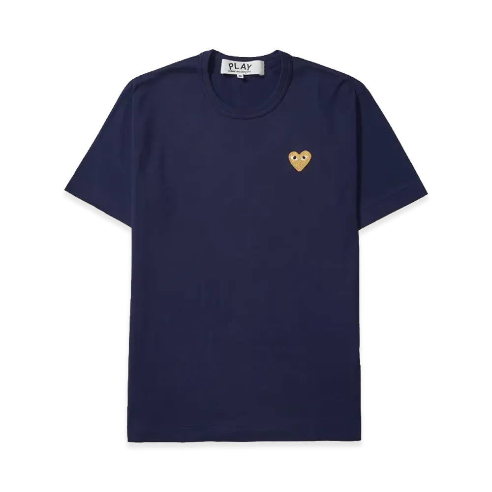 プレイコムデギャルソン ゴールドハート Tシャツ "ネイビー"