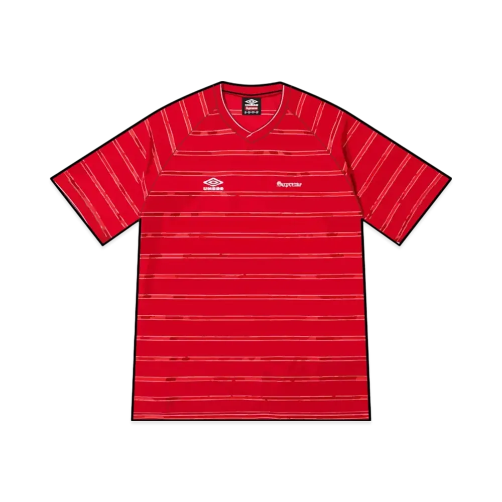 Supreme x Umbro Stripe Soccer Jersey "Red"