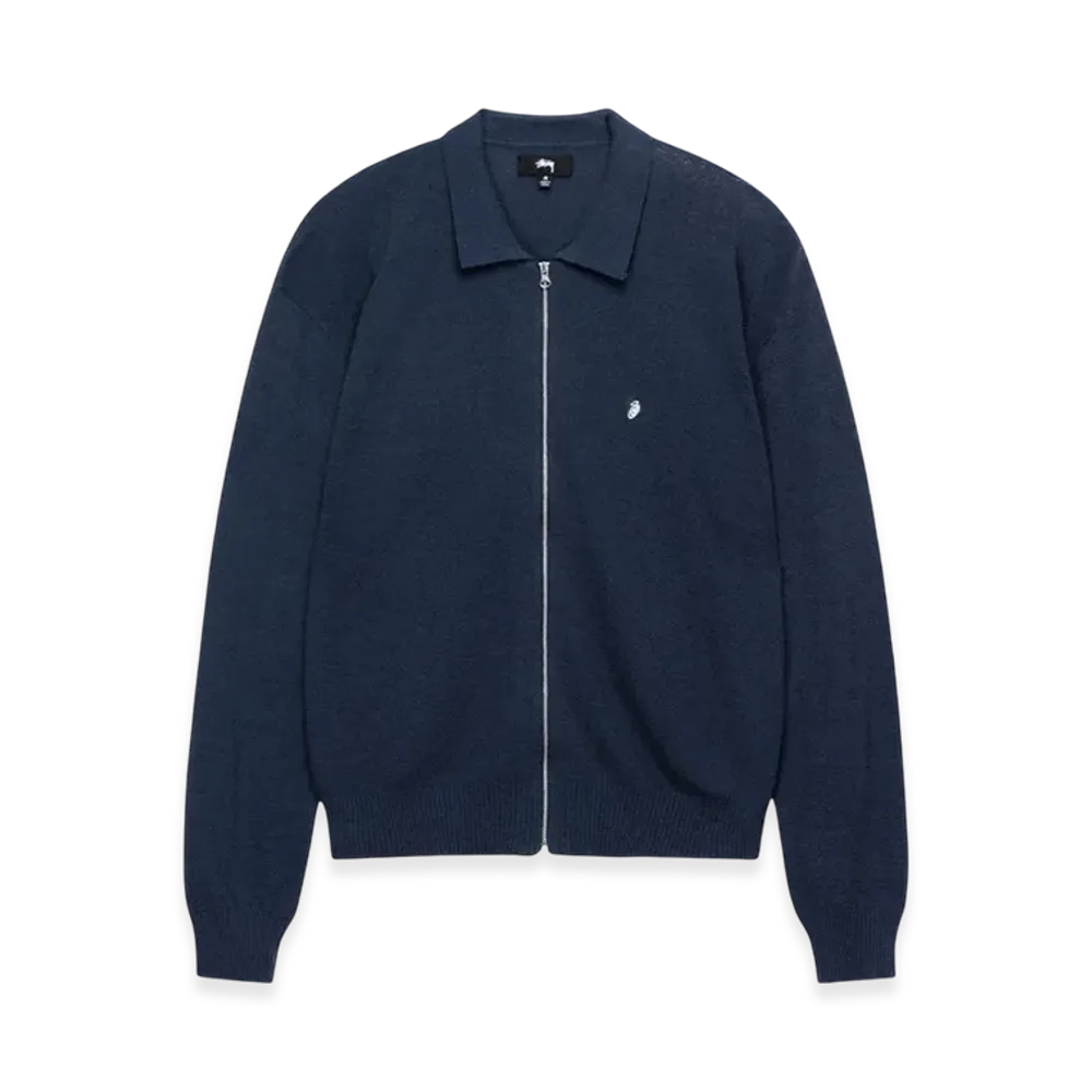 Stussy Lightweight LS Zip Polo "Navy"