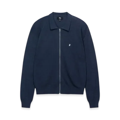 Stussy Lightweight LS Zip Polo "Navy"