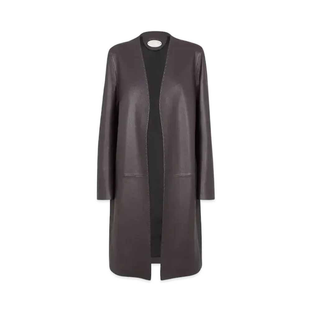 FENDI Women's Leather Overcoat "Purple"
