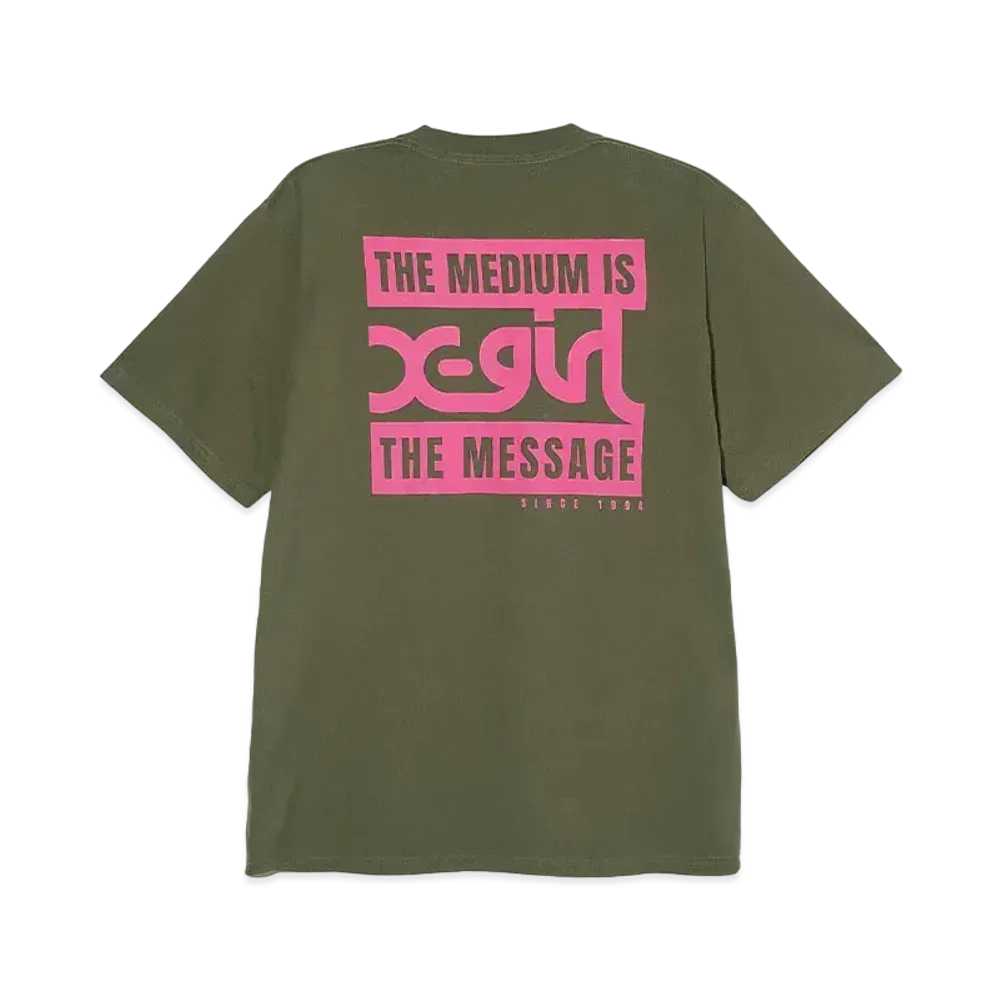 X-Girl 2 Box Mills Logo S/S Tee "Olive"