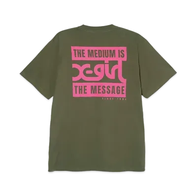 X-Girl 2 Box Mills Logo S/S Tee "Olive"