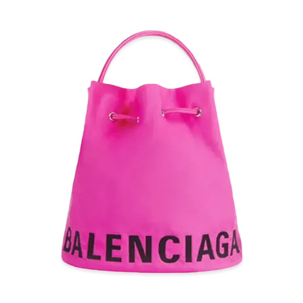 BALENCIAGA Women's Wheel XS Drawstring Bucket "Fuchsia"