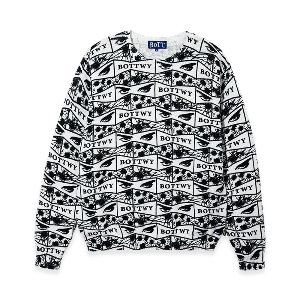 VERDY Wasted Youth x BoTT Print Knit Sweater "White/Black"