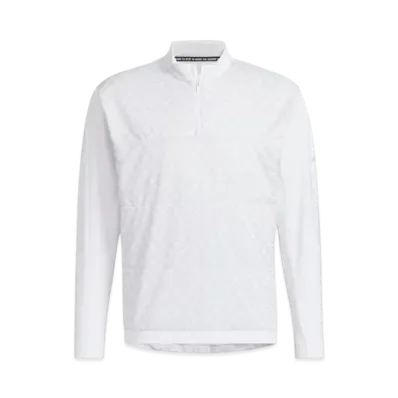 adidas Frost Guard Thermal Quilt Combination Half Zip Mock Long Sleeve Shirt "White"