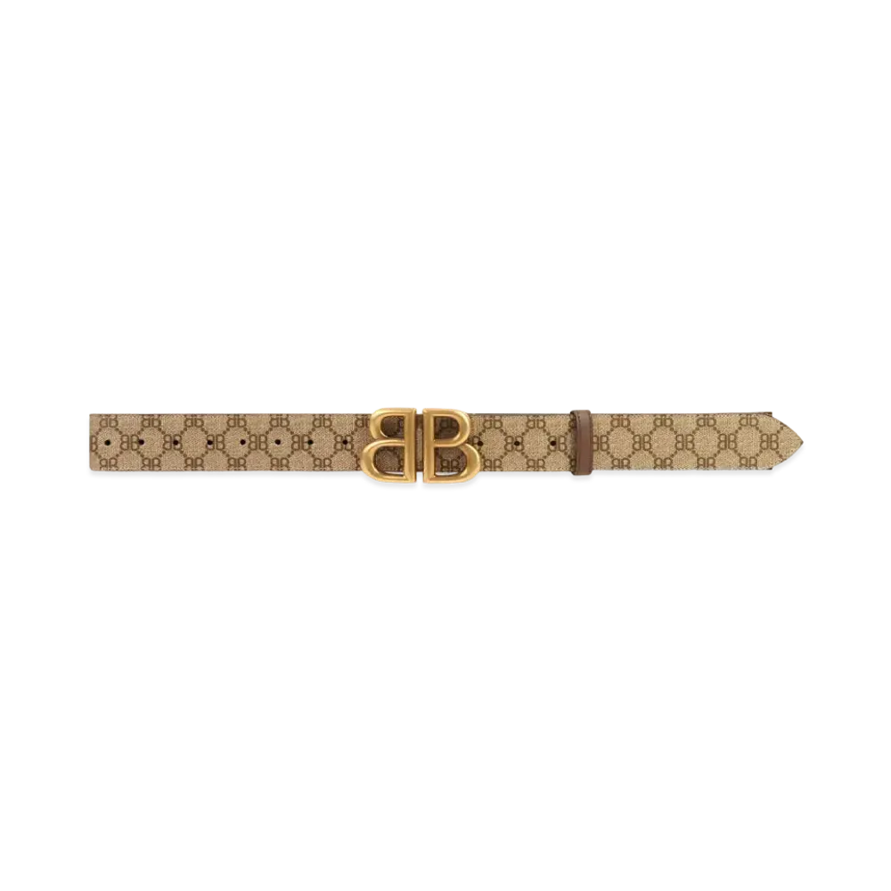 GUCCI x BALENCIAGA The Hacker BB Belt Coating Canvas "Beige"